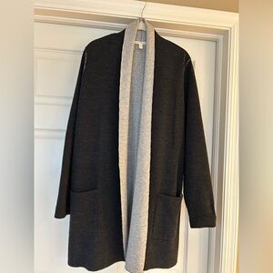 Eileen Fisher Gray Open Front Jacket/Sweater